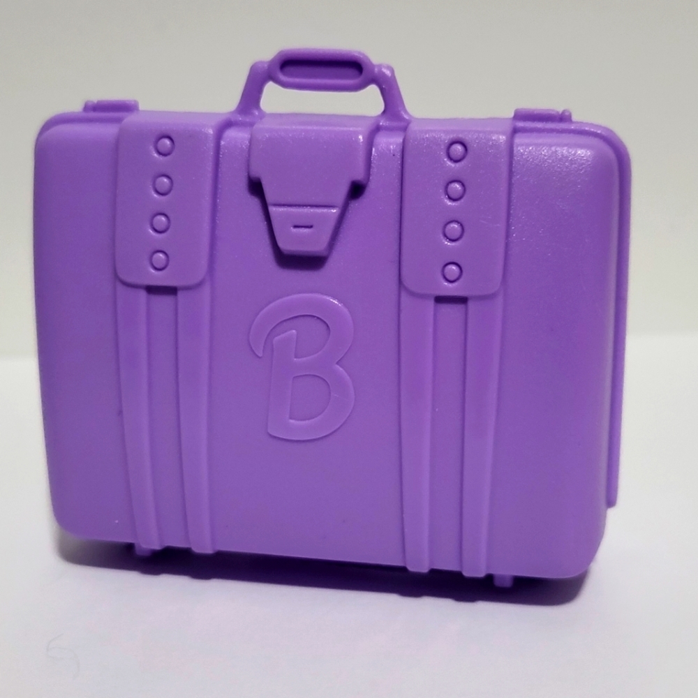 Vintage 90's Barbie Fashion Doll Acessory Purple Suitcase Briefcase
